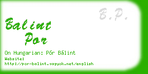 balint por business card